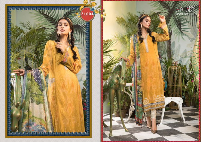 Fair Lady Maria B M Print Exclusive Heavy Pure Jam Satin Digital Print Heavy Embroidery Semi Stitch Patches On Top Pakistani Salwar Suits Collection